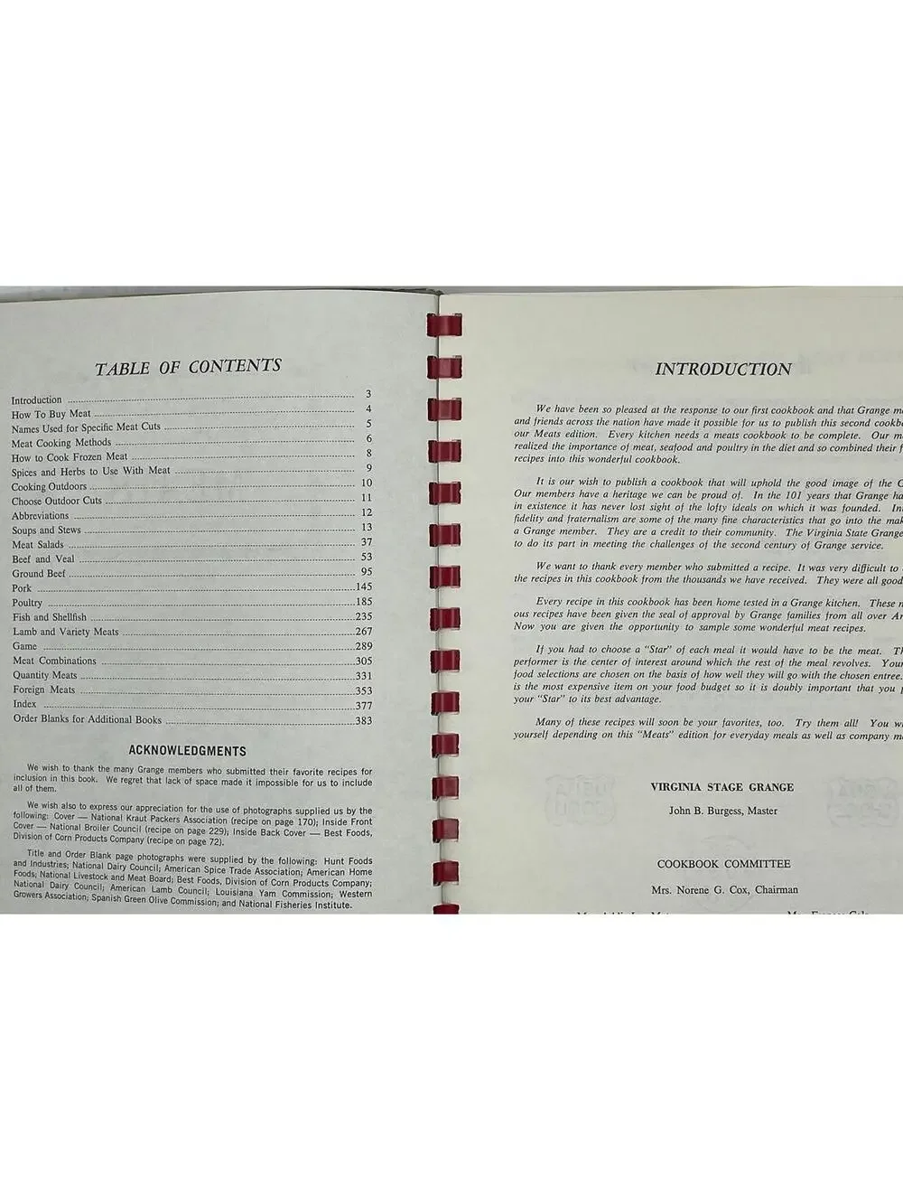 Vintage 1968 Grange Cookbook: Meats, Seafood, Local Recipes